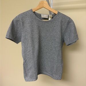 Liz Claiborne Emma James Gray Short Sleeve Knit Top – Size S